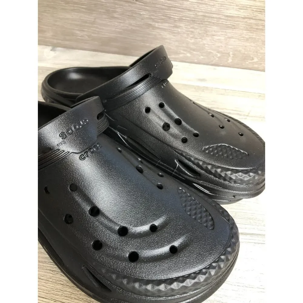 Crocs Unisex Adult Off Grid Clog, Men's Size 11 All Black Slip-On Shoes NEW